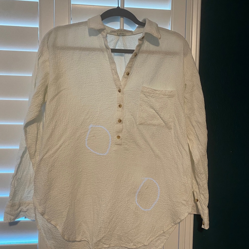 NWOT Pilcro and the letterpress white button down shirt - Picture 5 of 9
